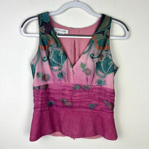 Kay Unger Lotus Floral Tank Top